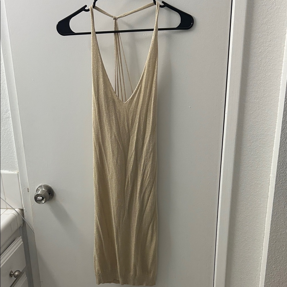 Cream Dress With Glitter